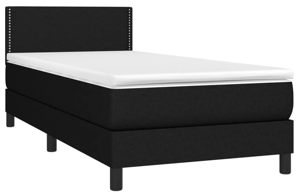 Giroletto a molle con materasso nero 100x200 cm in tessuto