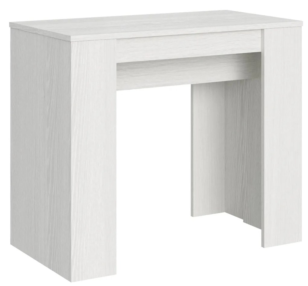 Consolle Estensibile Basic in Varie Dimensioni, 90x40/308 / Bianco Frassino