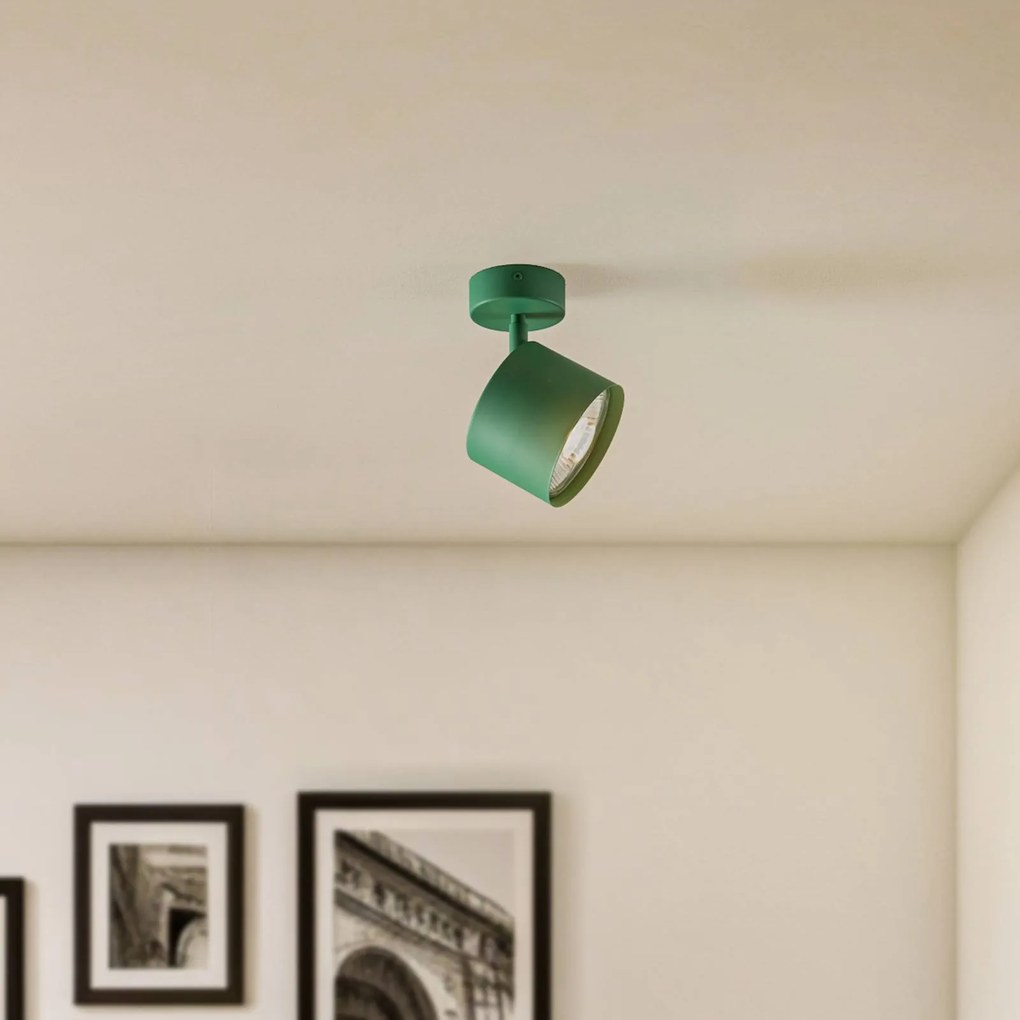 Argon Faretto da soffitto Chloe, orientabile, verde, metallo, GU10, 13,5 cm