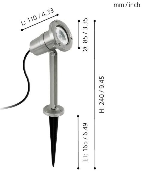 Eglo 94111 - Illuminazione LED da esterno NEMA 1xGU10/5W/230V