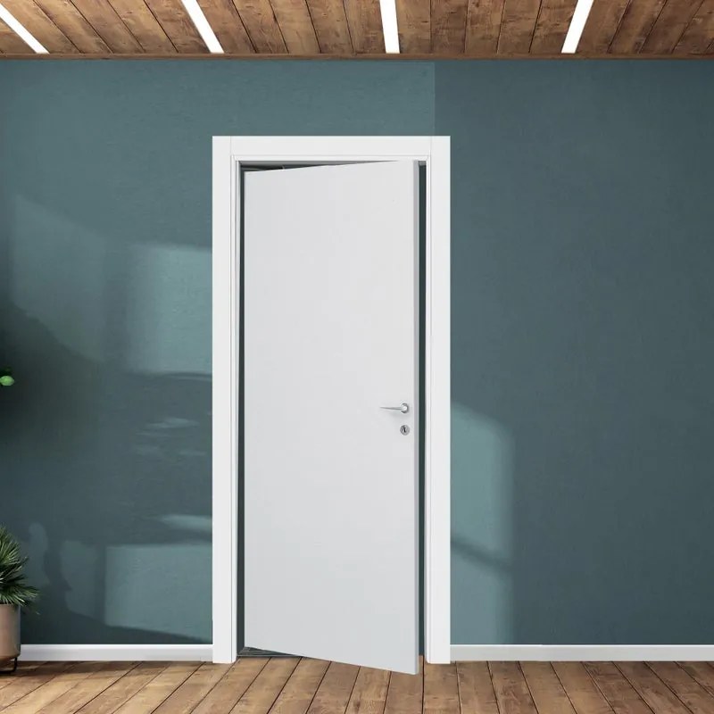 Porta interna rototraslante Altair in MDF laccato colore bianco, L 80 x H 210 cm, apertura reversibile