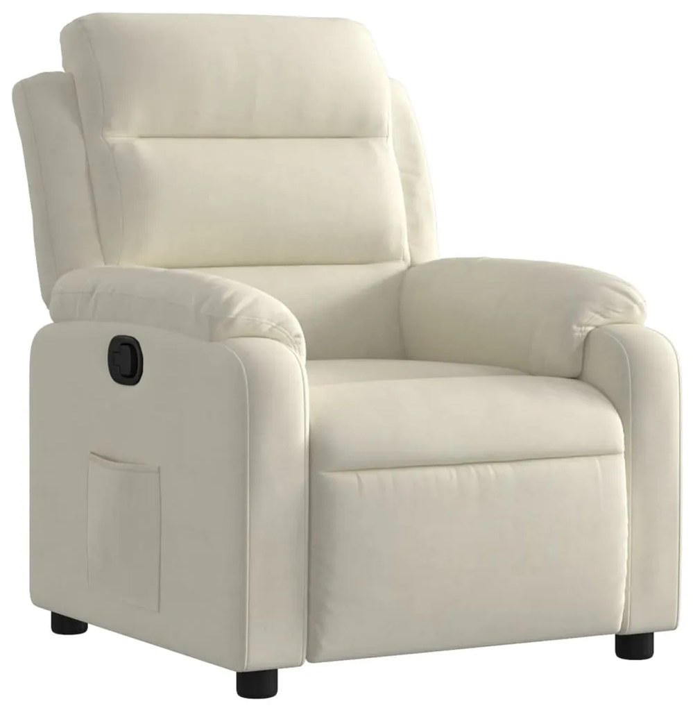Poltrona reclinabile crema in velluto