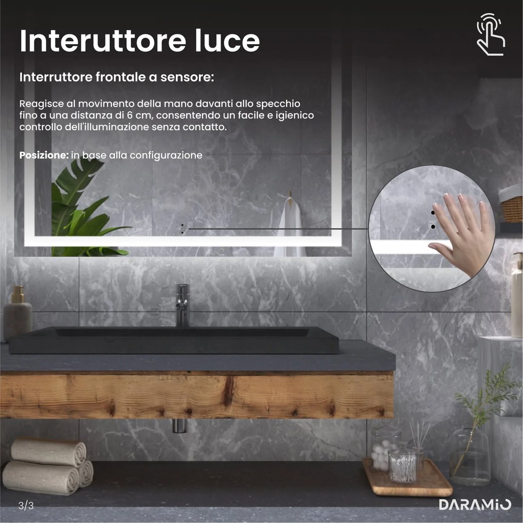 Specchio con luce LED F2