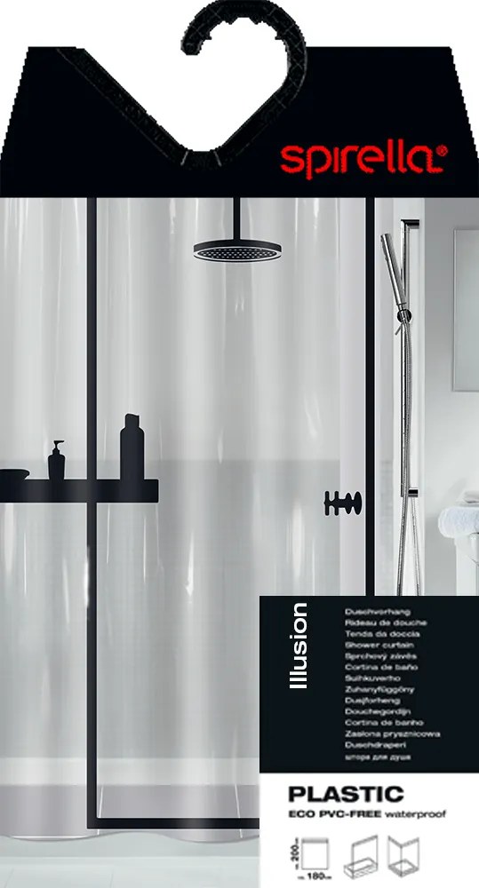 Tenda per doccia 180x200 cm Illusion – Spirella