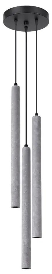 Sollux SL.1273 - Lampadario a sospensione con filo PASTELO 3xG9/8W/230V calcestruzzo