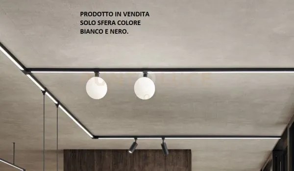 Elemento sfera ball 9w 4000k 630lm nero  d.15cm per sistema binario
