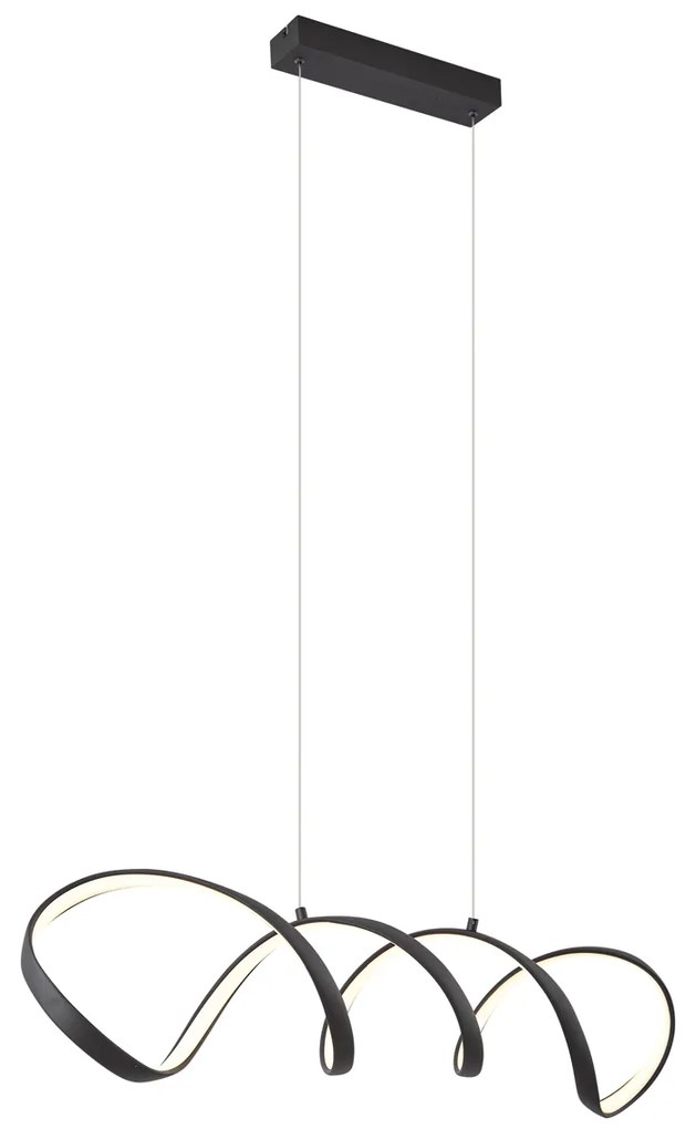 Lampada a sospensione di design nera 100 cm con LED dimmerabile a 3 livelli - Wokkel