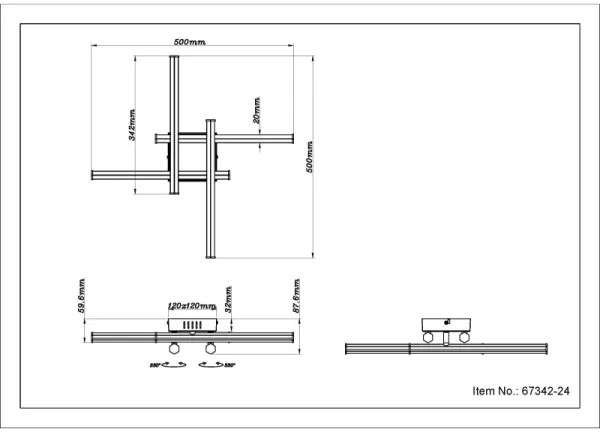 Globo 67342-24 - Plafoniera LED KIRINA LED/24W/230V 3000K nero