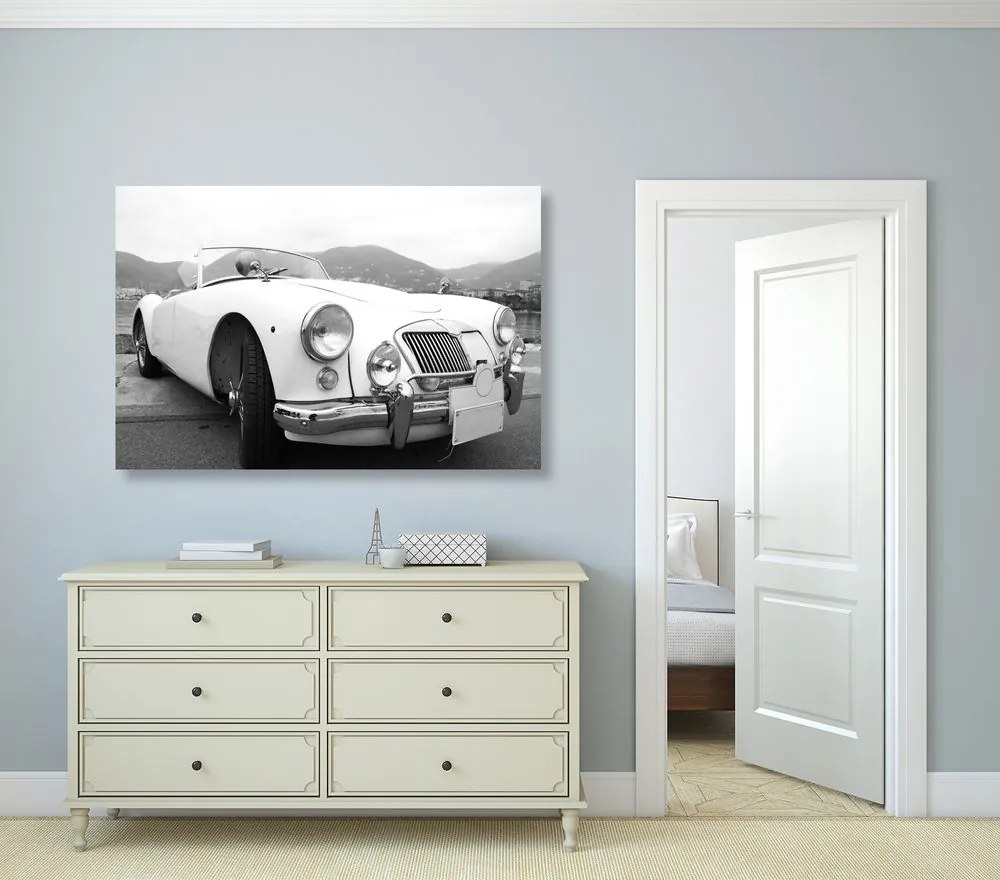 Quadro su tela – Vettura d'epoca di lusso in bianco e nero