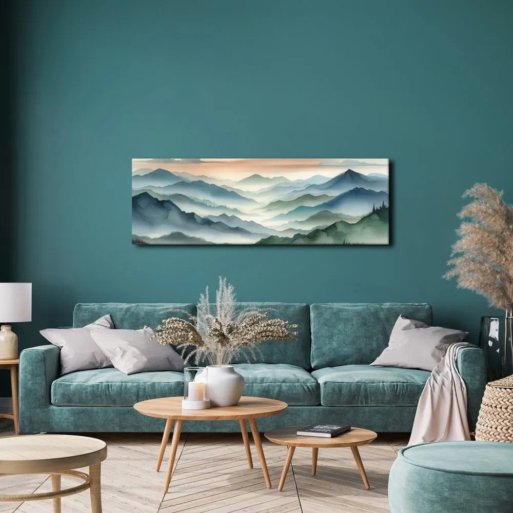 Quadro su tela – Calma sopra le montagne blu