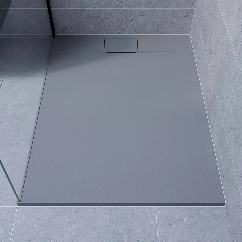 Piatto doccia SENSEA in composito minerale di resina gelificata Neo grigio L 90 x L 120 x H 2.7 cm opaco
