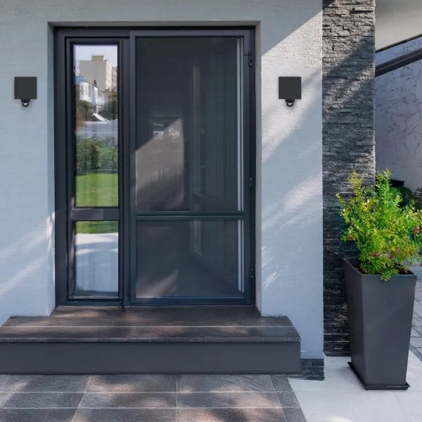 Brilagi - CUBE da esterno Muro Lampada con Sensor, LED/6W/230V, antracite