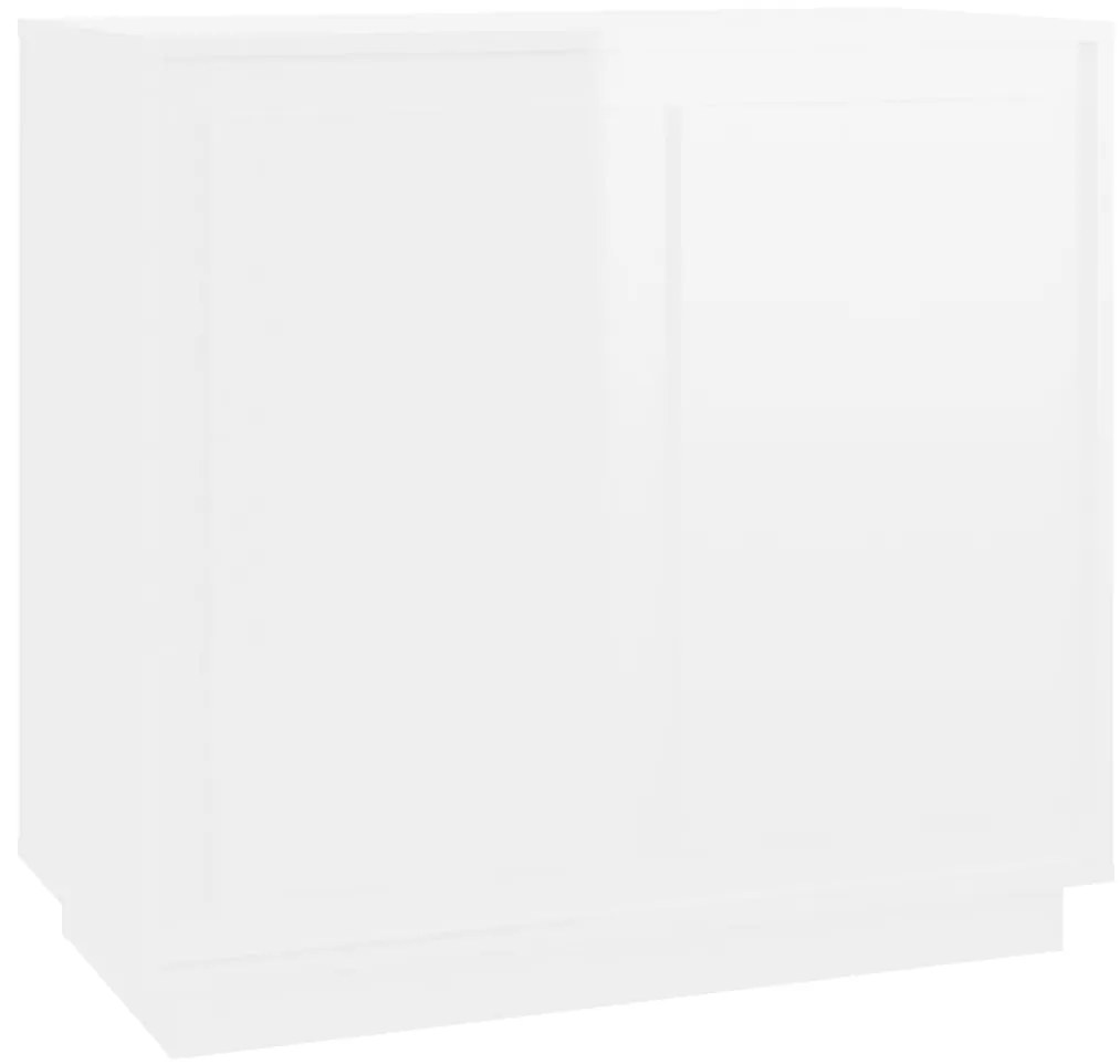 Credenza bianco lucido 80x34x75 cm in legno multistrato