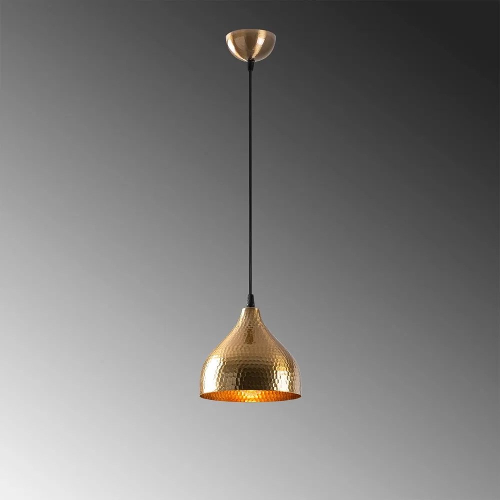 Lampadario dorato con paralume in metallo ø 18 cm Tattoo – Opviq lights