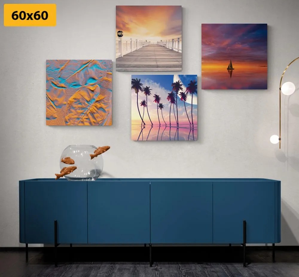 Set di quadri – Paesaggio marino in colori splendidi