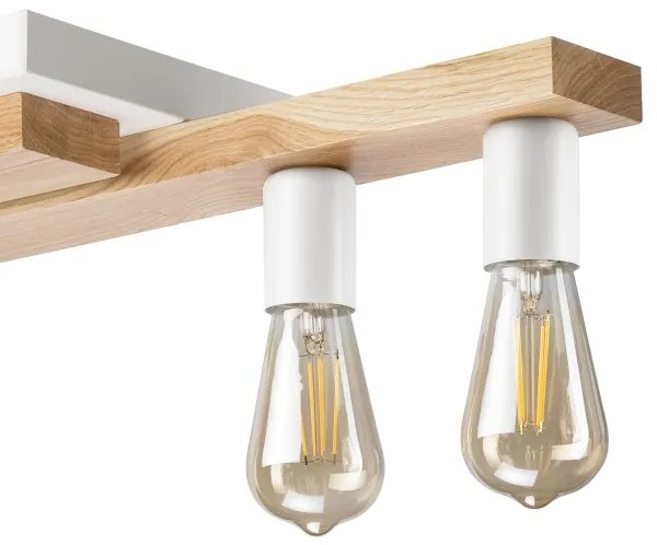 Lampadario a plafone MATTE 4xE27/15W/230V bianco/quercia