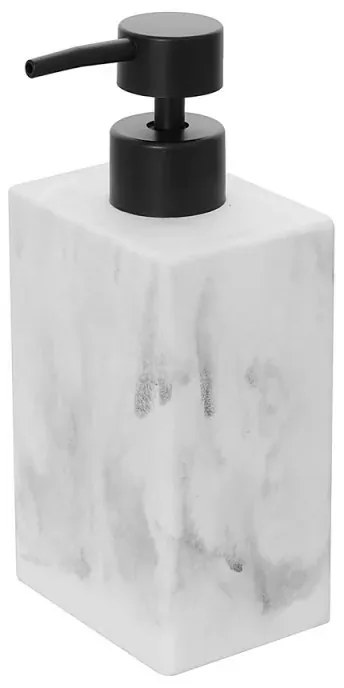 Dispenser sapone liquido in poliresina marmorizzata bianca Marmo