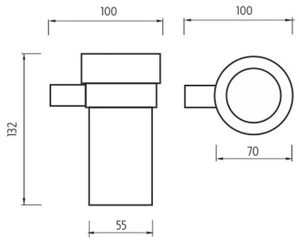 NIMCO BR 11058W-26 - Portaspazzolino a parete BORMO opaco vetro/cromo lucido