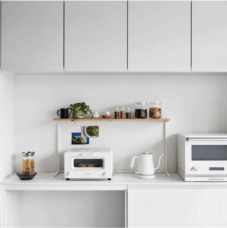 Ripiano aggiuntivo bianco/di colore naturale in legno 28,5x8,5 cm Tower – YAMAZAKI