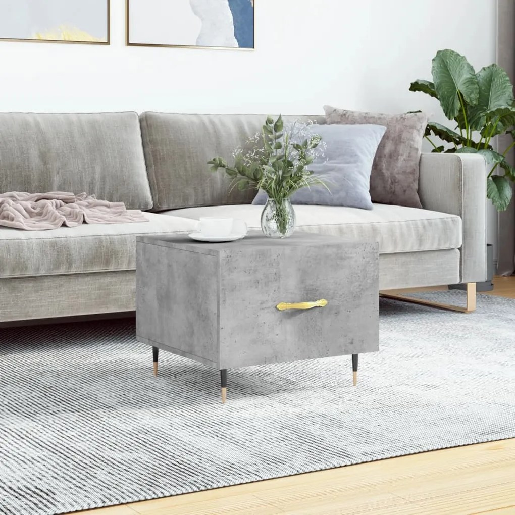 Tavolino Salotto Grigio Cemento 50x50x40 Cm Legno Multistrato /