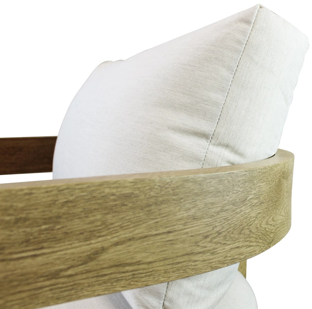 NAMOR - salotto con struttura in alluminio verniciato effetto legno