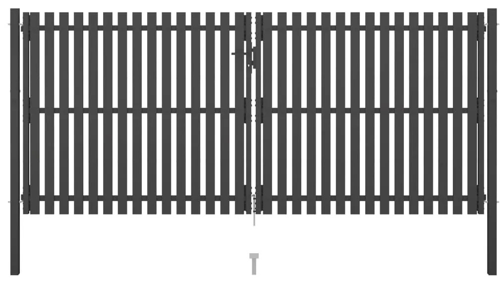 Cancello Per Recinzione İn Acciaio 4x2 M Antracite /