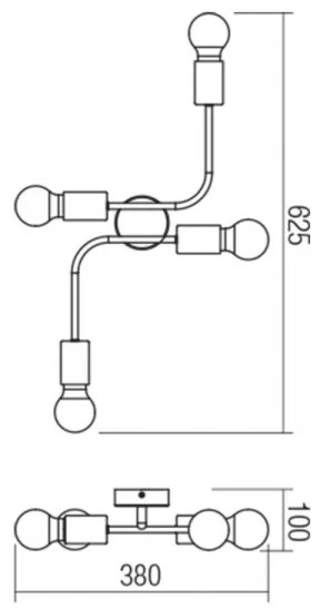 Redo 01-1669 - Plafoniera YAK 4xE27/42W/230V