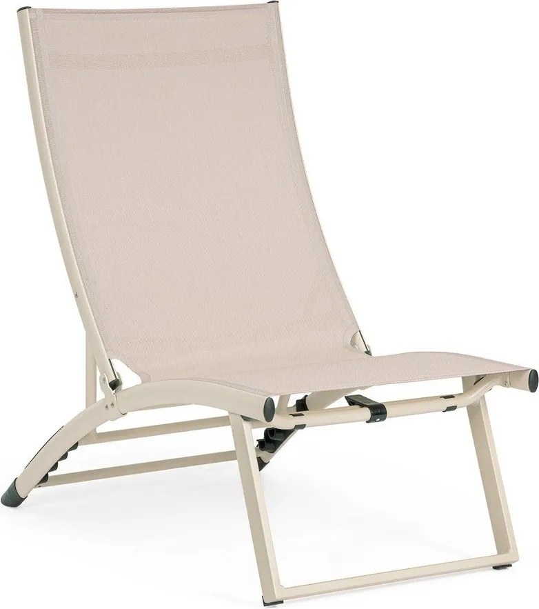 Sdraio da giardino beige in metallo regolabile/pieghevole Taylor – Bizzotto