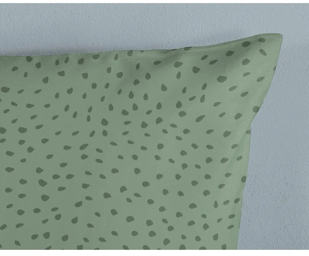 Set copripiumino e federa da bambini verde in cotone per letto singolo 140x200 cm Thabo – Good Morning