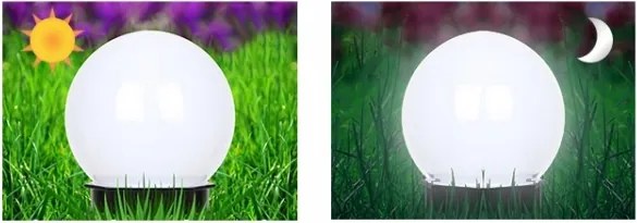 Lampada solare a LED 1,2V 6500K (luce fredda) 200 mAh Ø 20 cm IP44 bianco/nero