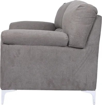 Divano in tessuto a 2 posti 146 cm braccioli imbottito GIADA Grigio