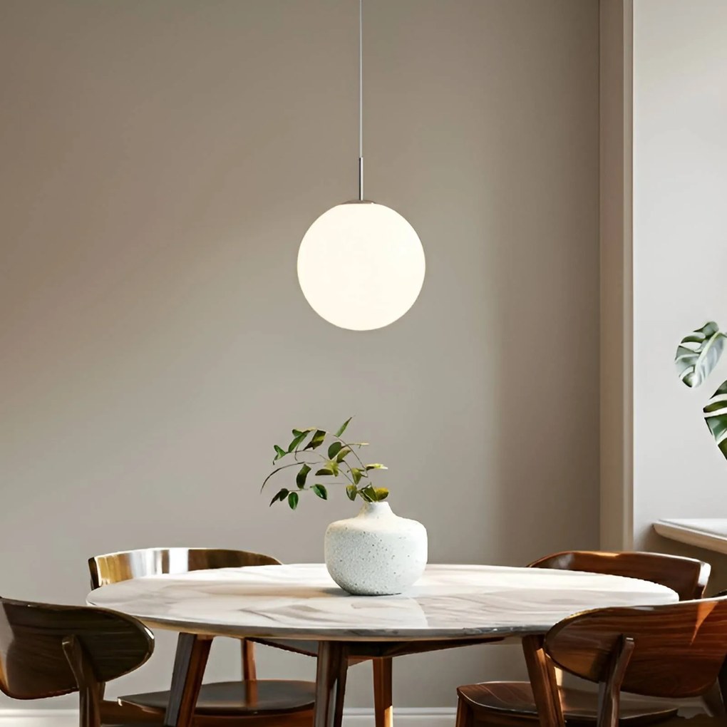 Lampada a sospensione in vetro Marike Lindby, dimmerabile, Bianco / Opale, Soggiorno / Sala da pranzo, Vetro, Moderno, Lampada a sospensione