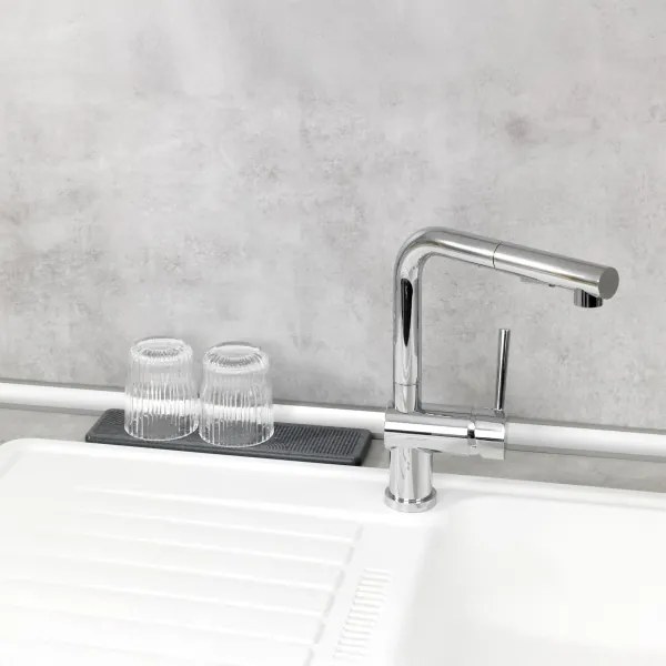 WENKO 54957100 - Tappetino antigoccia DAMON 30x8 cm grigio