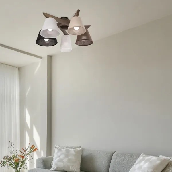 Brilagi - Lampadario LED ANTHONY 5xE14/40W/230V rovere noce