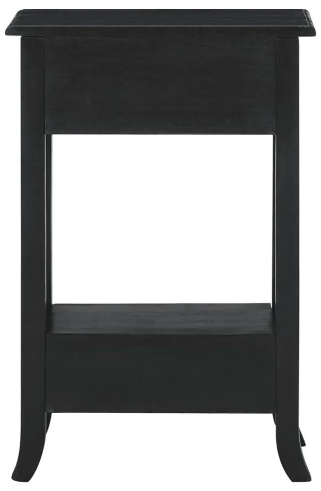 Tavolo consolle cassetti nero 50x30x75cm legno massello mogano
