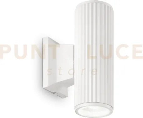 Base applique 18cm doppia emissione 2 luci attacco gu10 ip44 bianco