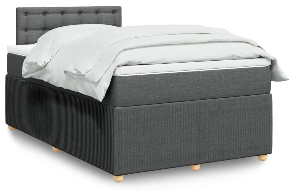 Giroletto A Molle Con Materasso Grigio Scuro 120x200 Cm Tessuto /