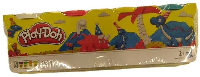 Play-Doh Plastilina 4 Vasetti Colorati - bianco, rosso, giallo, blu