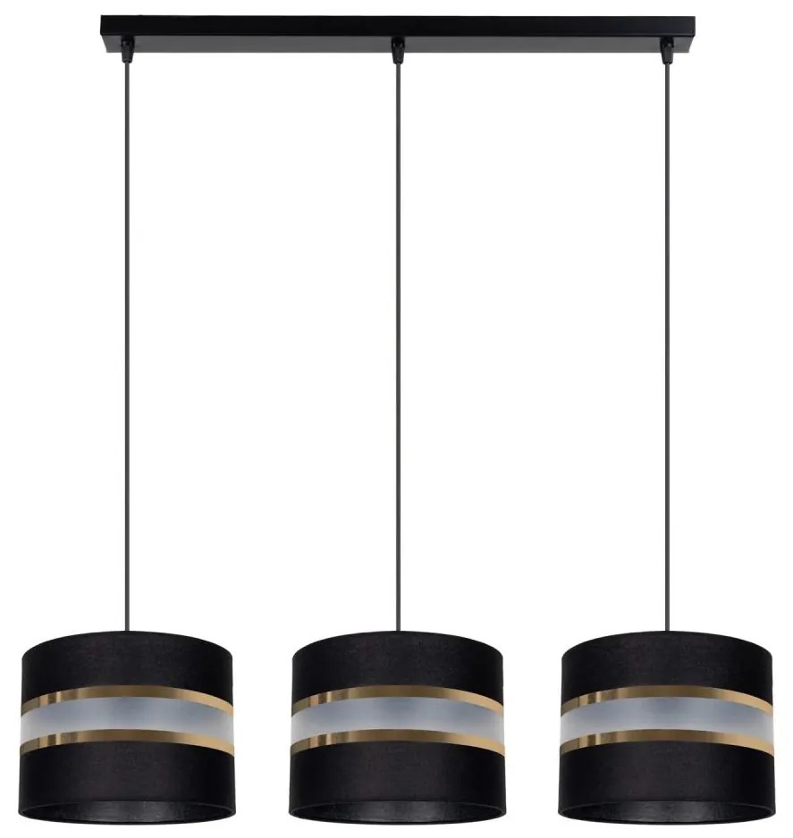 Lampadario a sospensione con filo CORAL 3xE27/60W/230V nero