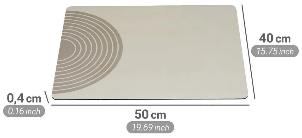 Tappetino scolapiatti beige in gomma 50x40 cm Dima – Wenko
