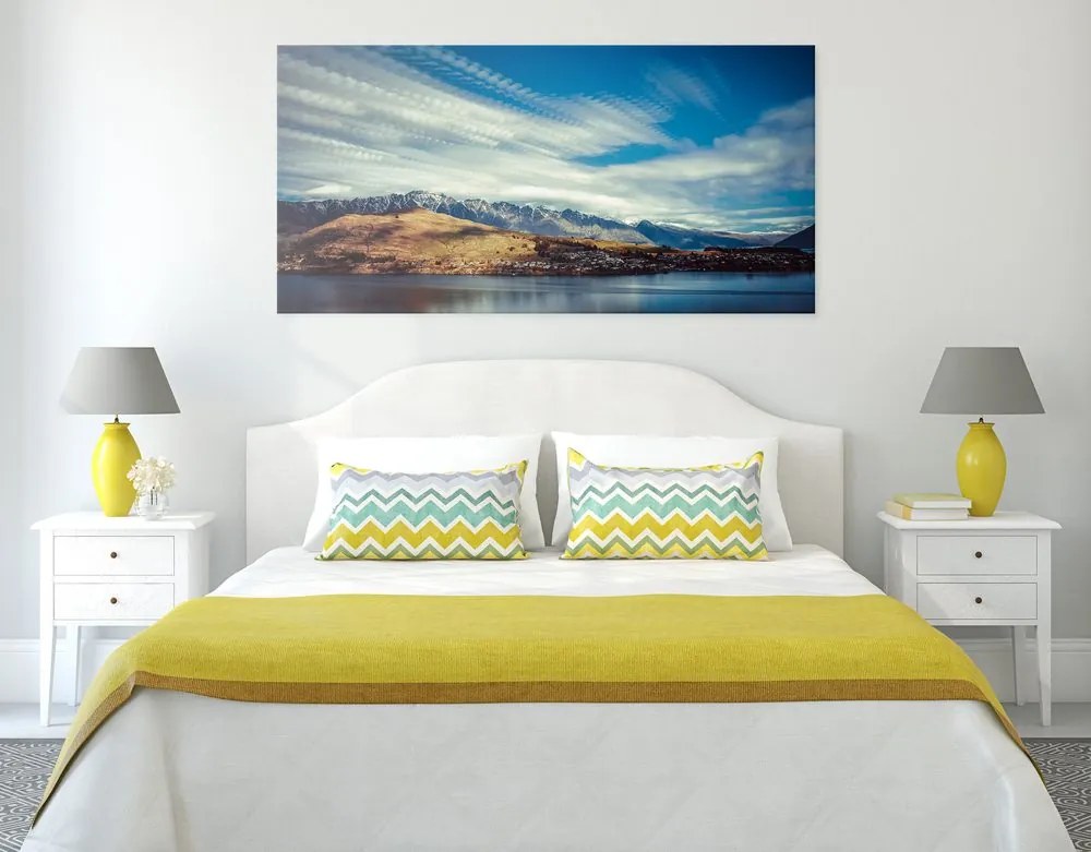 Quadro su tela – Sole al tramonto sopra il lago