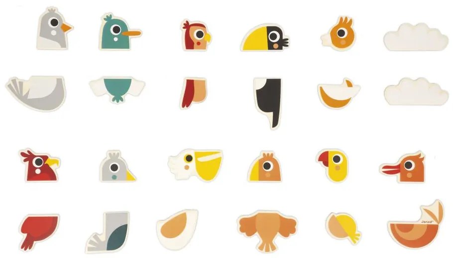 Magneti in legno - Uccellini - 24 pz