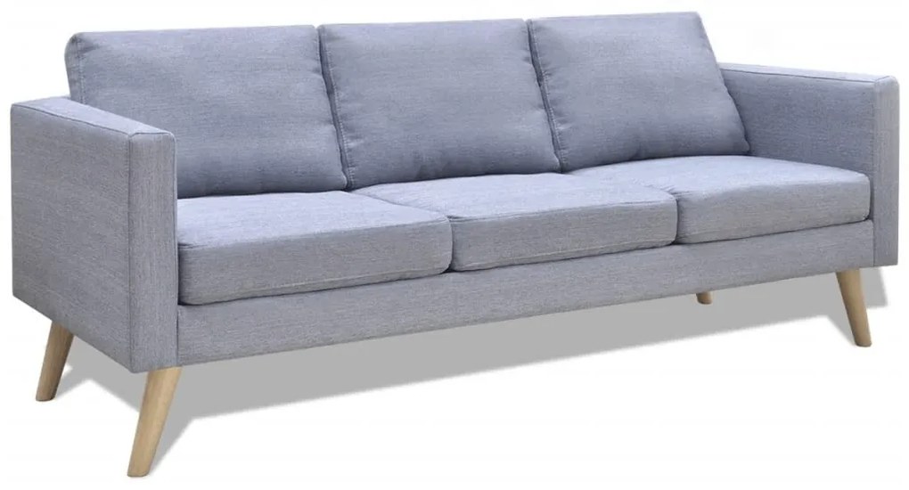 Set divani a 2 e a 3 posti in tessuto grigio chiaro