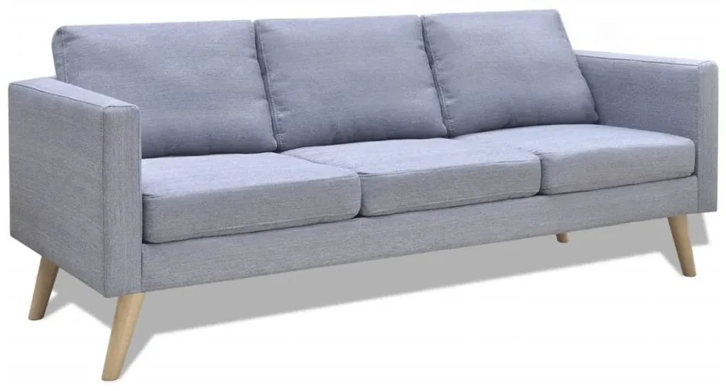 Set divani a 2 e a 3 posti in tessuto grigio chiaro