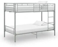 Letto a Castello Grigio in Metallo 90x200 cm 287911