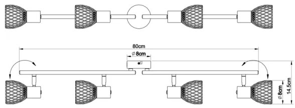 Globo 54809-4 - Luce Spot TEXAS 4xE14/40W/230V cromo opaco