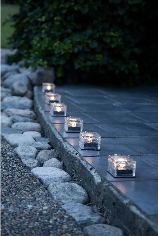 Candele a LED in set con alimentazione a pannelli solari da esterno 3 pz (altezza totale 5,5 cm) Icecube – Star Trading