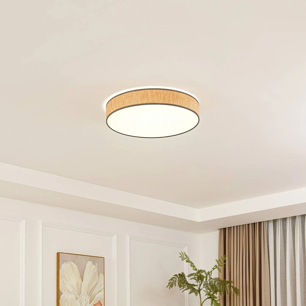 Lindby Plafoniera LED Jutis, beige, alghe, Ø 50 cm