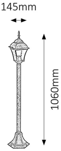 Rabalux 8400 - Lampada da esterno TOSCANA 1xE27/60W/230V IP44