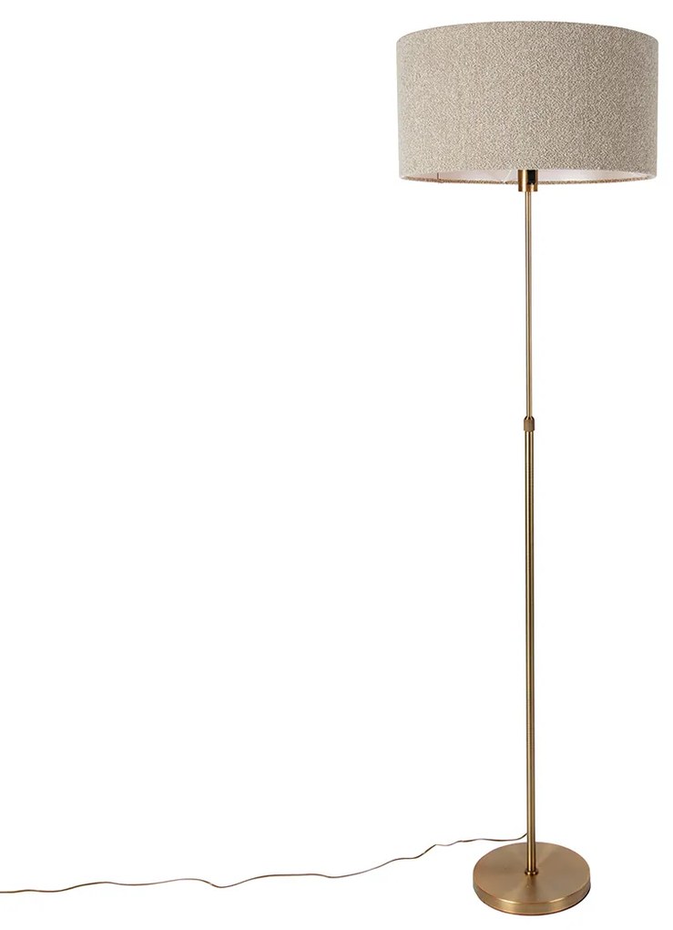Lampada da terra orientabile bronzo con paralume bouclè tortora 50 cm - Parte
